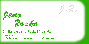 jeno rosko business card